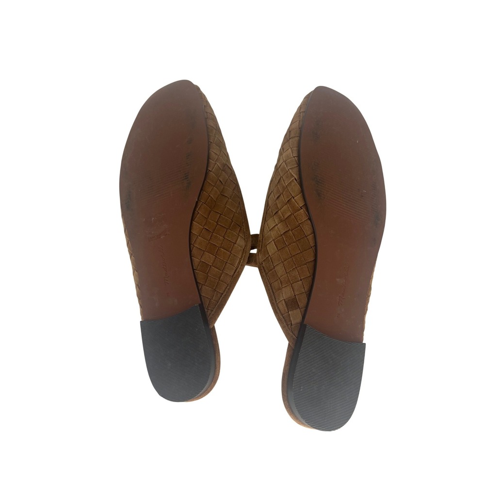 Madewell Greta Ballet Flat Mule Warm Hickory Woven Suede Leather Shoes Size 8 - Picture 11 of 14